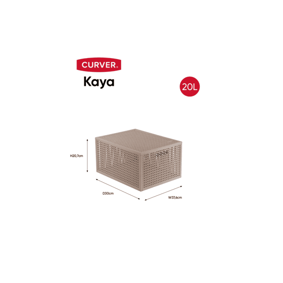 Curver Kaya Opbergmand 20l Warm Taupe 376x300x207mm