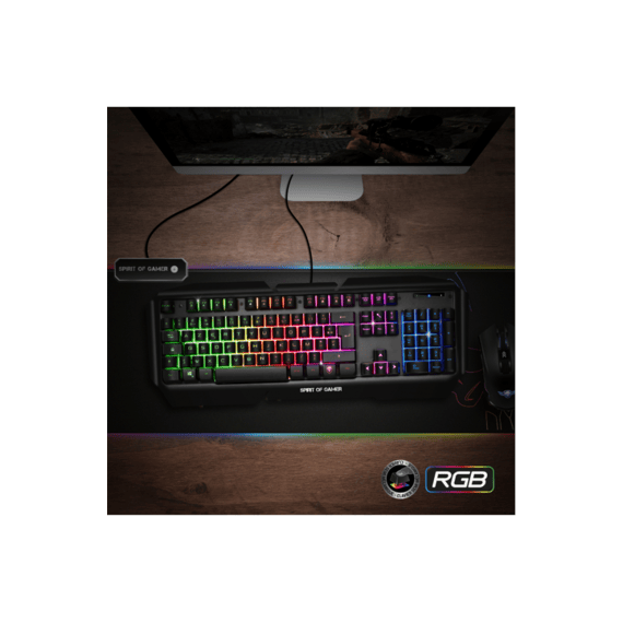 Spirit Of Gamer Gaming Toetsenbord Rgb Pro-k5 Azerty Semi-mechanisch Zwart
