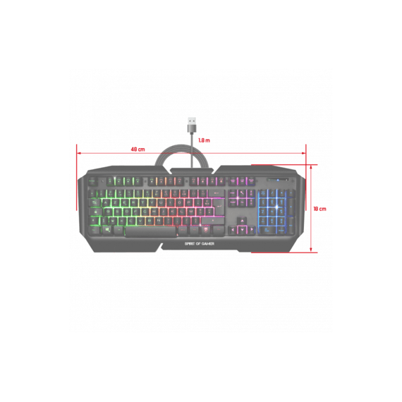 Spirit Of Gamer Gaming Toetsenbord Rgb Pro-k5 Azerty Semi-mechanisch Zwart