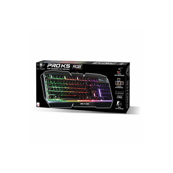Spirit Of Gamer Gaming Toetsenbord Rgb Pro-k5 Azerty Semi-mechanisch Zwart