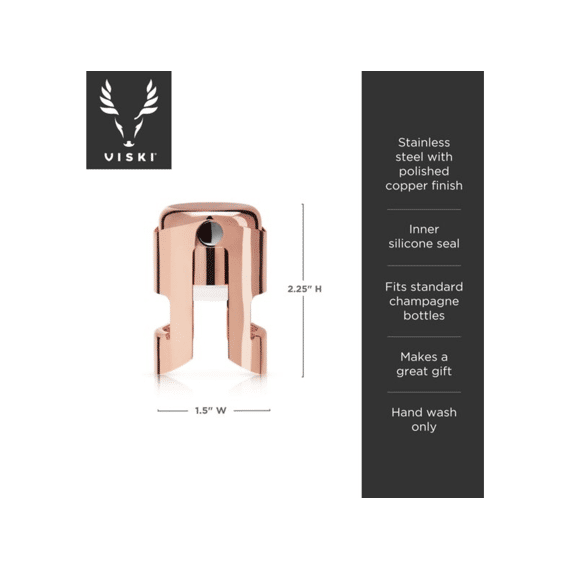 Viski Champagne Tools Champagneflesstopper Koper