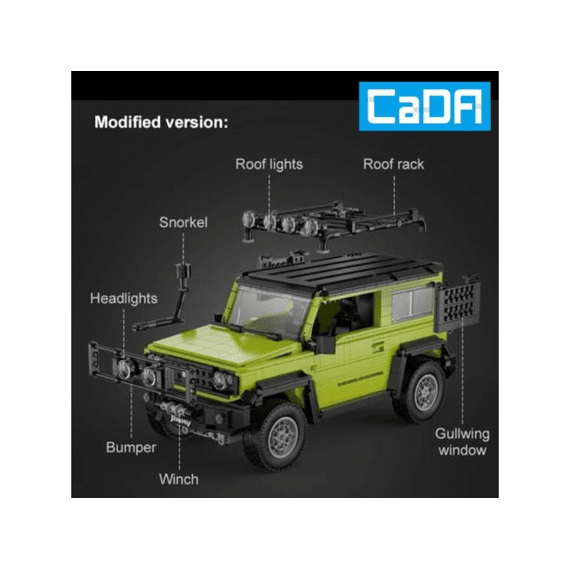 Cada Car Series Bouwset 1803 Stuks Jimmy Off Road Truck Met Accessoires 1:12