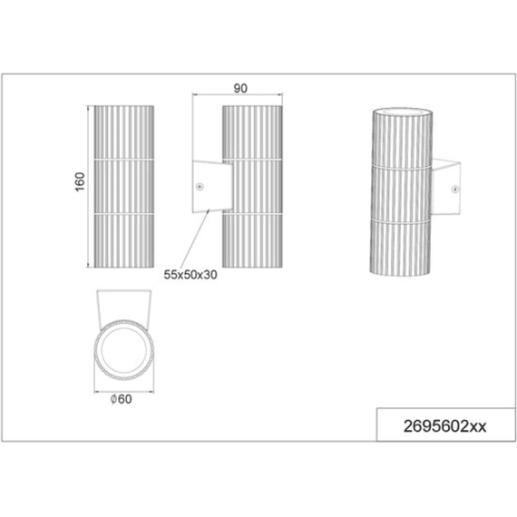 Trio Wandlamp Parana Gegoten Aluminium Antraciet