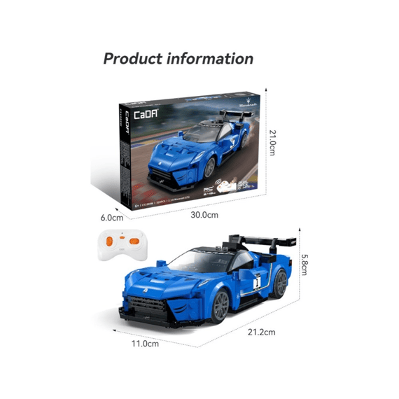 Cada Car Series Bouwset 320 Stuks Smart Chassis Maserati Gt2 1:20