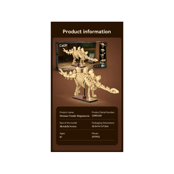 Cada Creative Series Bouwset 256 Stuks Dinosaurus Fossiel Velociraptor