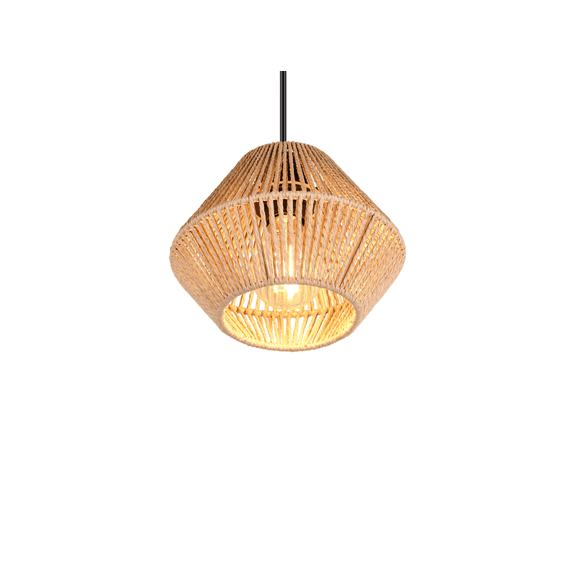 Casalum Hanglamp Lucille Papier Garen Mat Zwart