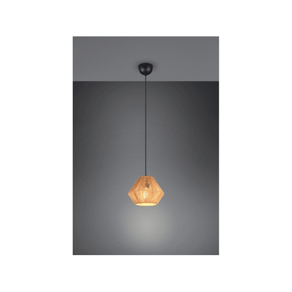 Casalum Hanglamp Lucille Papier Garen Mat Zwart