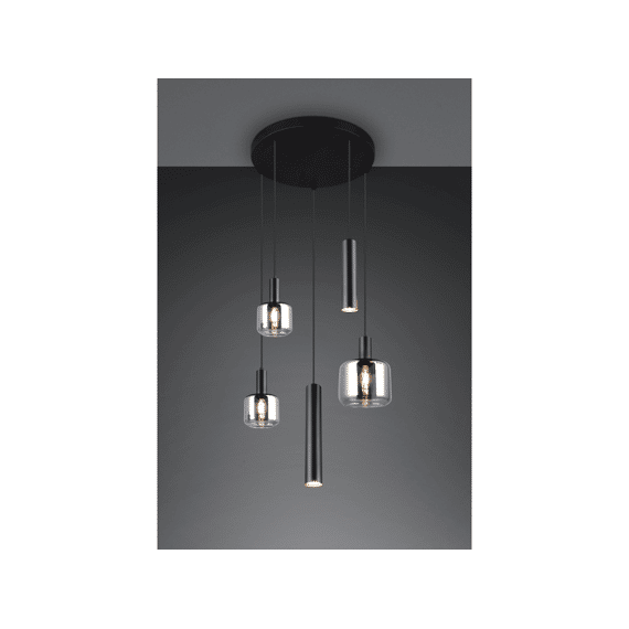 Trio Hanglamp Mataro Metaal Mat Zwart