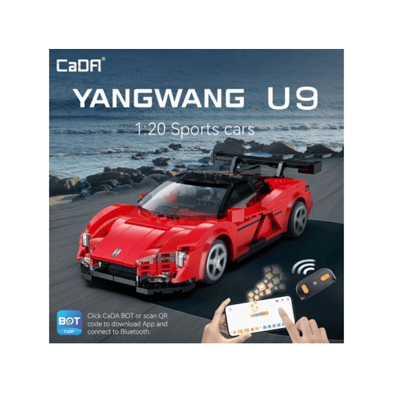 Cada Car Series Bouwset 299 Stuks Smart Chassis Byd Yangwang U9 1:20