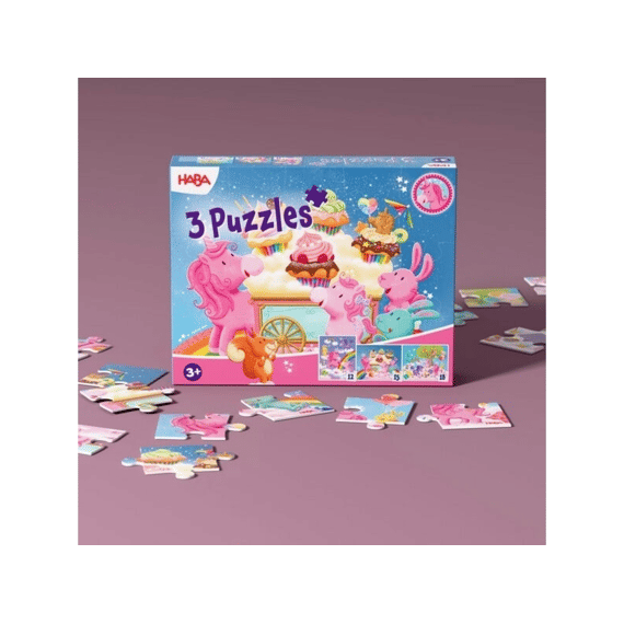 Haba Puzzel 3 In 1 Eenhoorn Flonkerglans