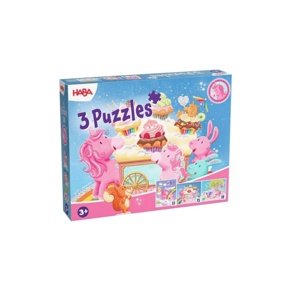 Haba Puzzel 3 In 1 Eenhoorn Flonkerglans
