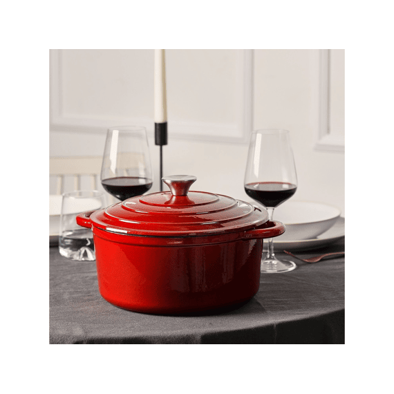 Bonbistro Forno Kookpot Gietijzer 26cm Rood
