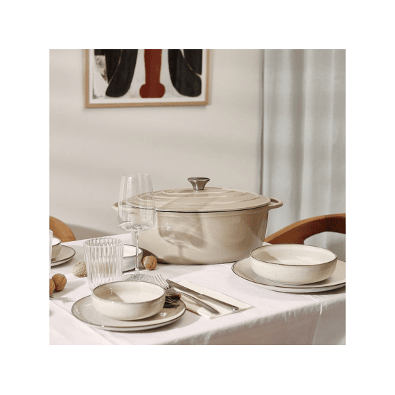 Bonbistro Forno Kookpot Gietijzer 41x26cm Beige