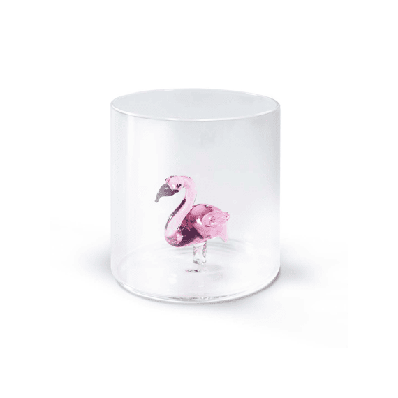Wd Lifestyle Monterey Line Glas 25cl Met Glasdecoratie Flamingo