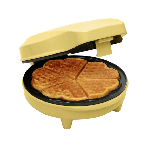 Bestron Wafelijzer Hart Vorm Geel