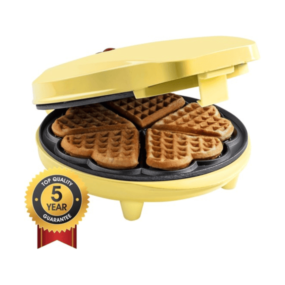 Bestron Wafelijzer Hart Vorm Geel