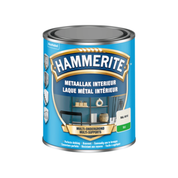 Hammerite Metaallak Int Mat Ral 9010 750ml