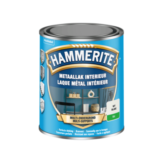 Hammerite Metaallak Int Mat Wit 750ml