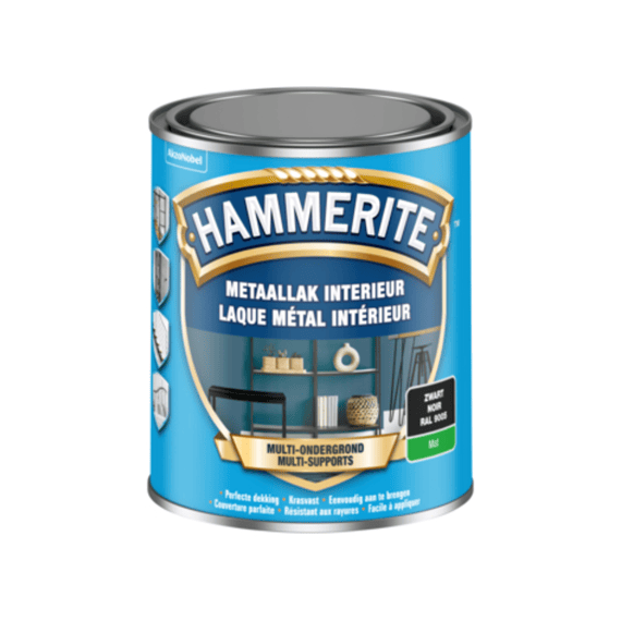 Hammerite Metaallak Int Mat Zwart 750ml