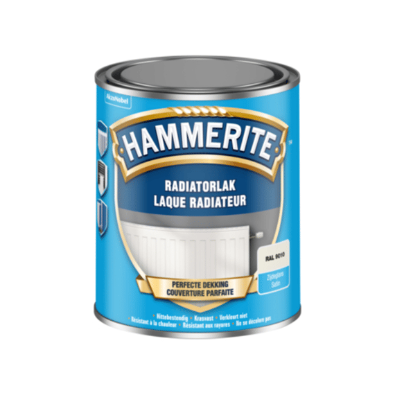 Hammerite Radiatorlak Ral9010 Satin 750ml