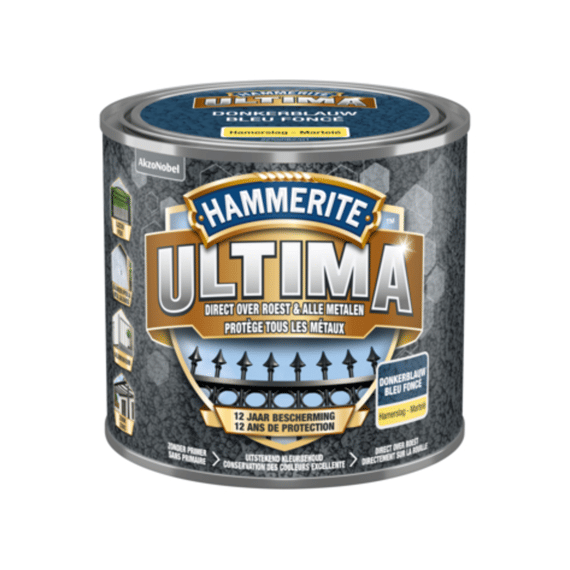 Hammerite Ultima Hamerslag Dblauw 500ml Be