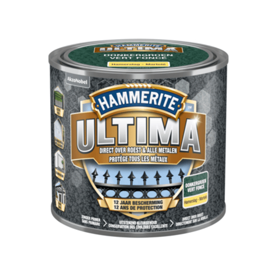 Hammerite Ultima Hamerslag Dgroen 500ml Be