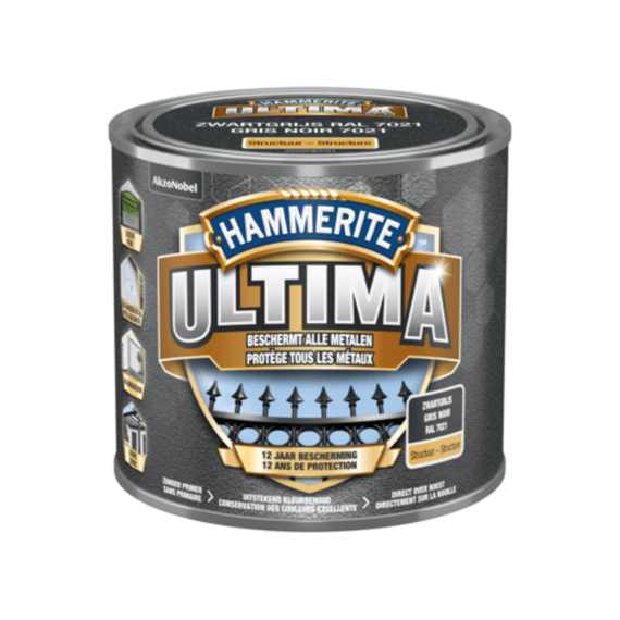 Hammerite Ultima Structuurlak Zw. Gr. 500ml