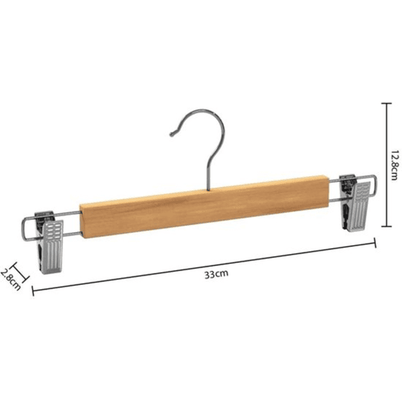 Kleerhangers Met Klemmen Hout/metaal Set/3