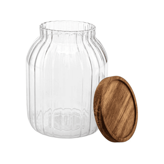 Voorraadpot Harmony 2l Glas/acaciahout