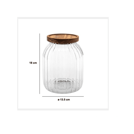 Voorraadpot Harmony 2l Glas/acaciahout