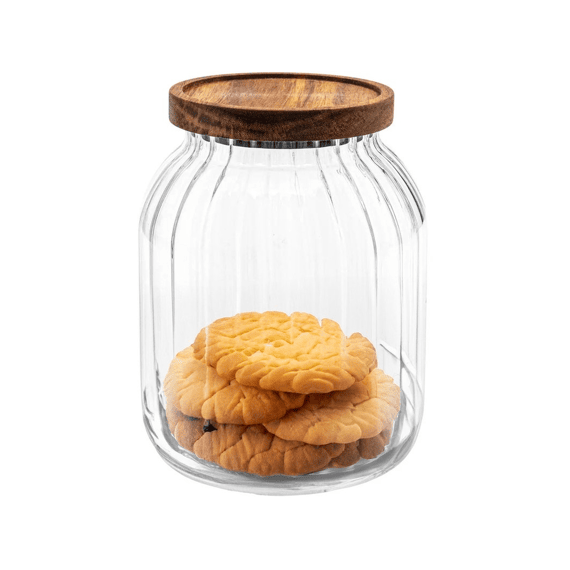 Voorraadpot Harmony 2l Glas/acaciahout