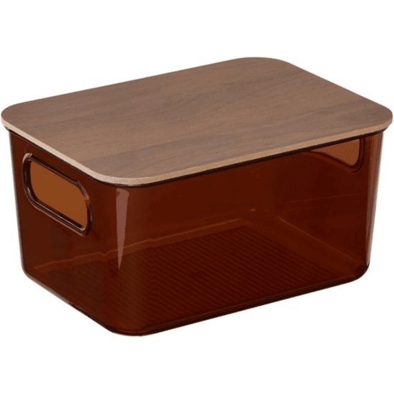 Opbergdoos Lycia 2.2l Acacia Deksel Pet Mahoniekleur