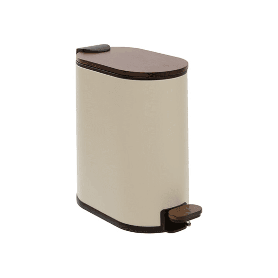 Afvalbak Argiléo 5l Bamboe En Beige Metaal