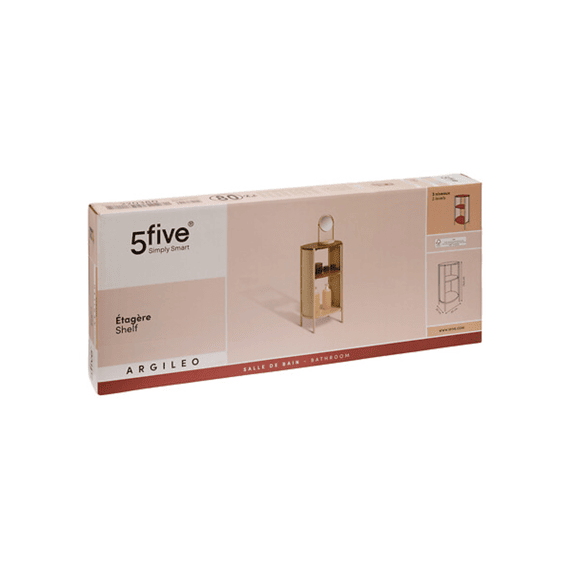 Rek Argiléo 3 Niveaus H74.5cm Beige Metaal