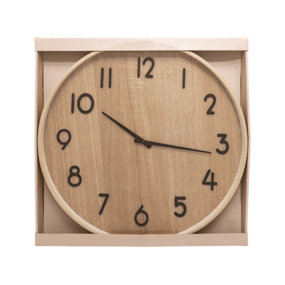 Klok Ivana D55cm Natuurlijk Hout