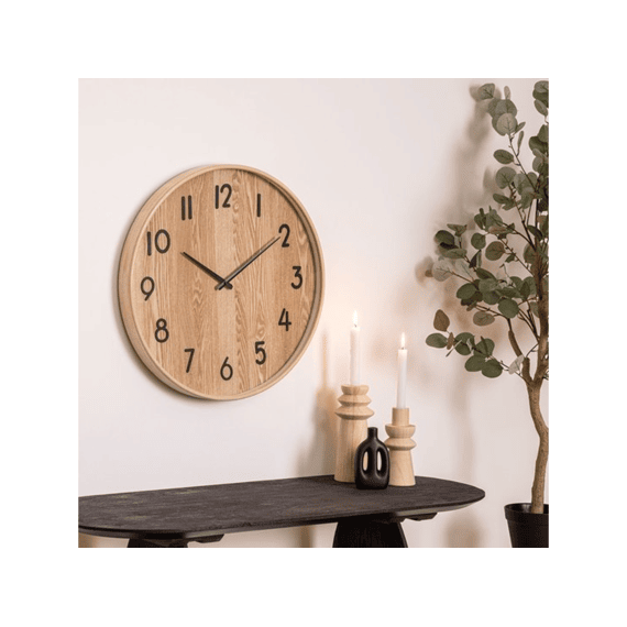 Klok Ivana D55cm Natuurlijk Hout