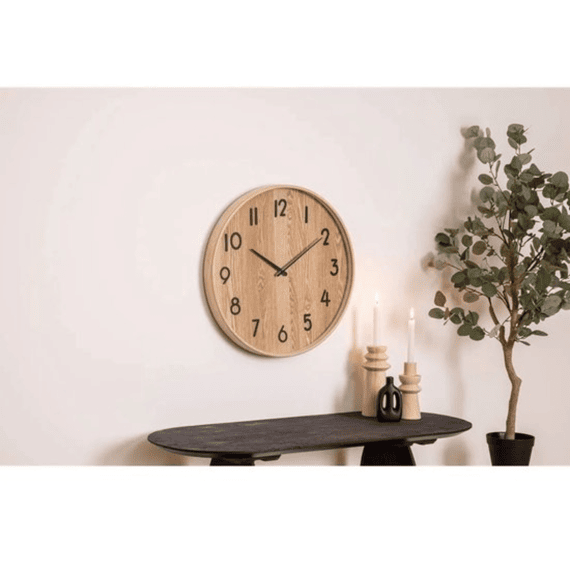 Klok Ivana D55cm Natuurlijk Hout