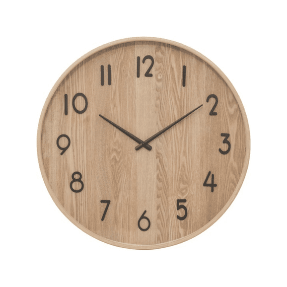 Klok Ivana D55cm Natuurlijk Hout