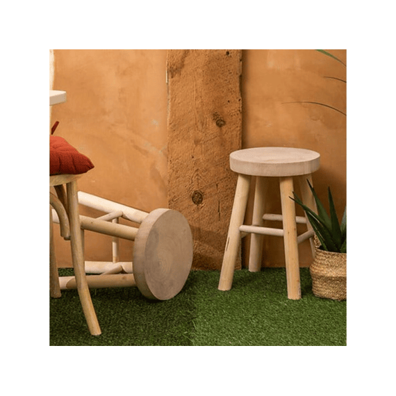 Bijzetkruk Nyar D28cm Natuurlijk Hout