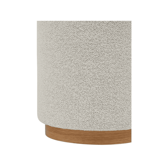Poef Nesky D41xh45cm Witte Boucléstof