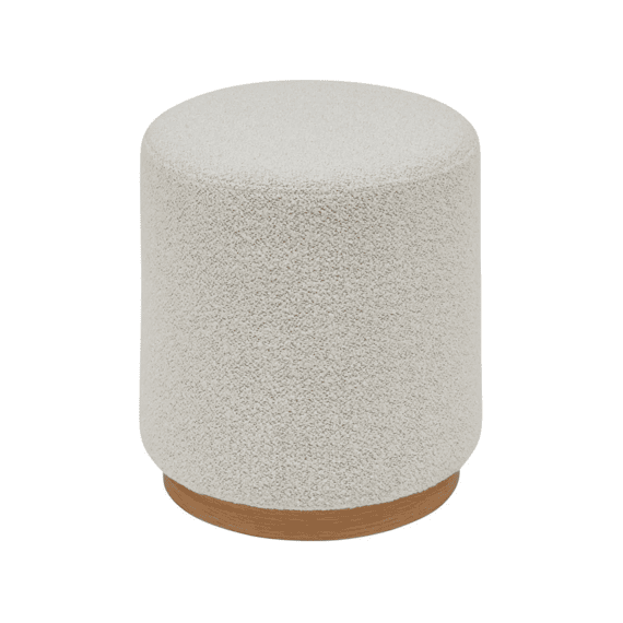 Poef Nesky D41xh45cm Witte Boucléstof
