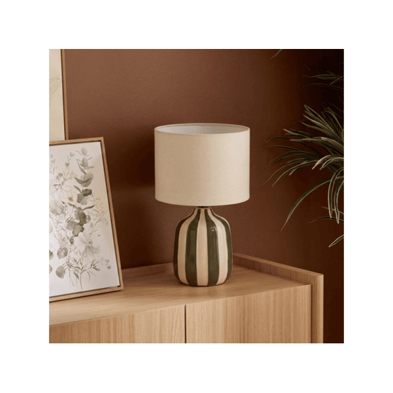 Cilindervormige Lamp Vilma H41.5cm Kaki Steengoed