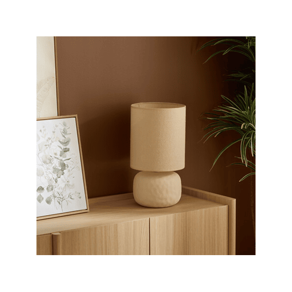 Bolvormige Lamp Obine H42cm Beige Steengoed
