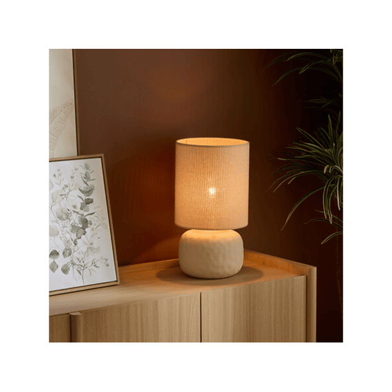 Bolvormige Lamp Obine H42cm Beige Steengoed