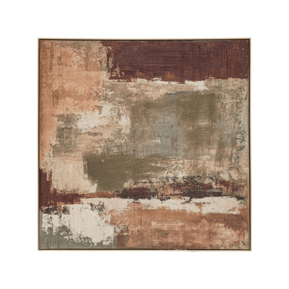 Ingelijst Beschilderd Doek Hank 116x116cm