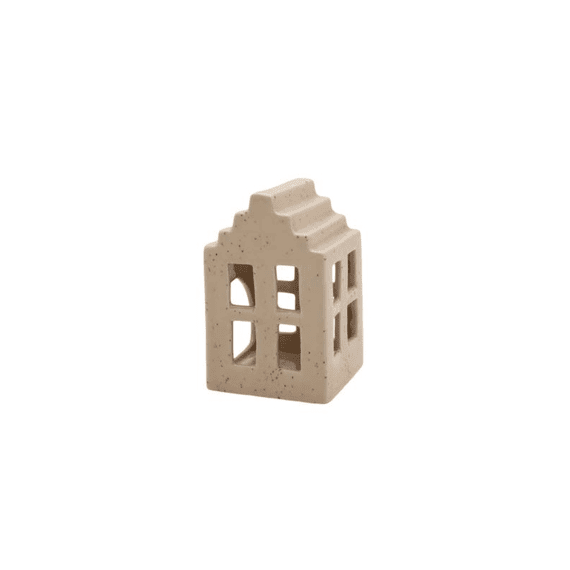 Leeff Theelichthouder Huis Hessel beige