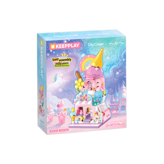 KEEPPLAY City Corner Bouwset Unicorn Ice Cream Shop