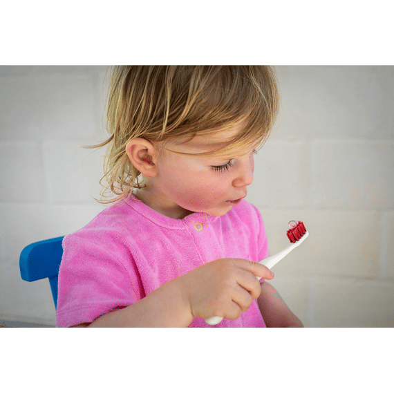 Babyton Tandpasta Fluoridevrij Pompflacon - Aardbei Smaak Natuurlijk 200 G
