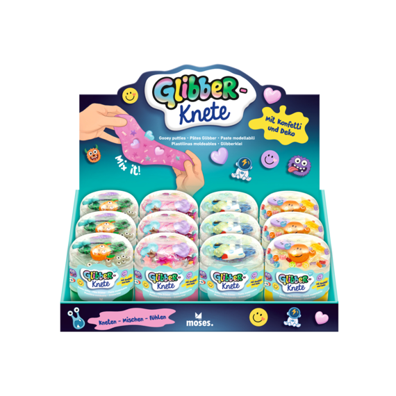 Glibber Klei Slijn Met Confettie Assortiment
