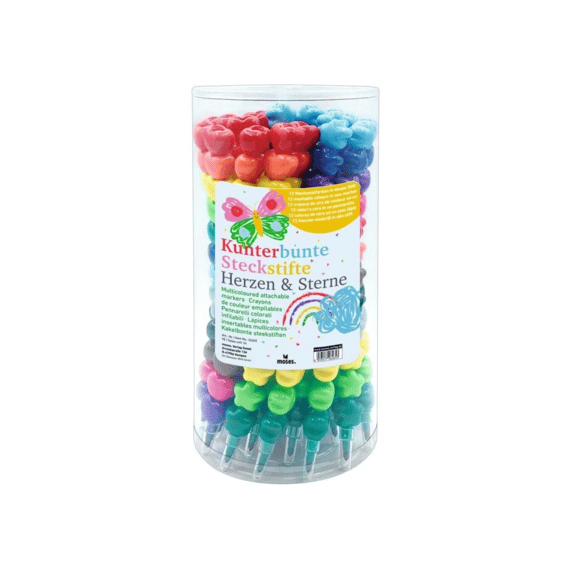 Stapel Kleurpotloden Regenboog Hart/ster Assortiment